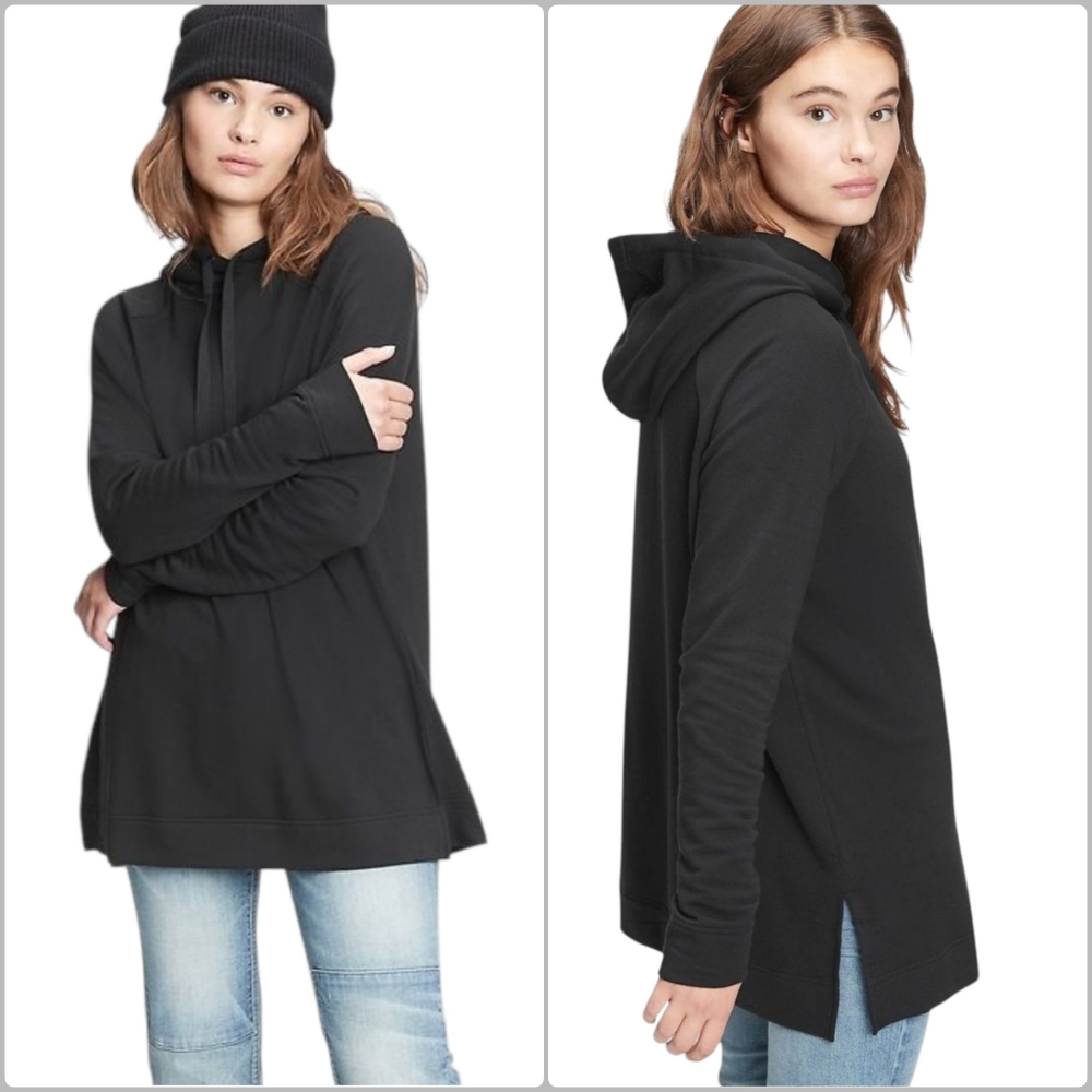 Gap Cloud Light Tunic Hoodie Womens XS- -TP - Black
